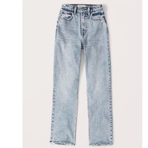 Abercrombie 90s Ultra High Rise Acid Wash Straight Jeans
